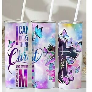 Inspirational Butterfly 20oz Stainless Steel Tumbler